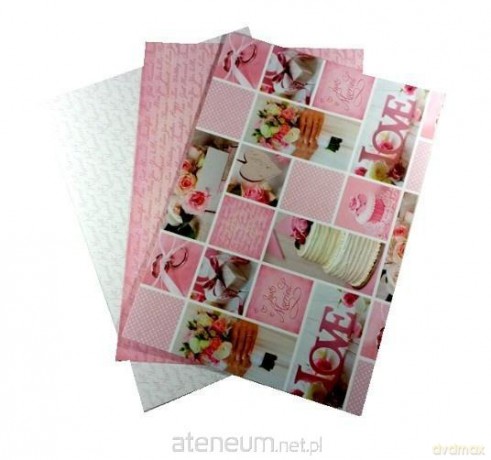 Karton 300g motywy ślubne 24x34cm 3 ark MIX