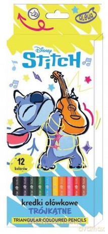 Kredki ołówkowe trójkątne 12 kolorów Stitch