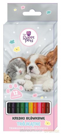 Kredki ołówkowe trójkątne The Sweet Pets 12 kol.