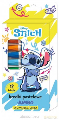 Kredki pastelowe Jumbo 12 kolorów Stitch