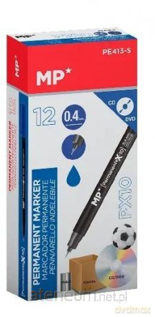 Marker permanentny 0,4mm do CD/DVD nieb (12szt)