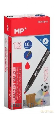Marker permanentny 1,0mm do CD/DVD czerwon (12szt)