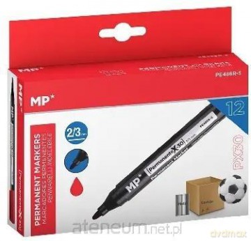 Marker permanentny 2,0/3,0mm czerwony (12szt)
