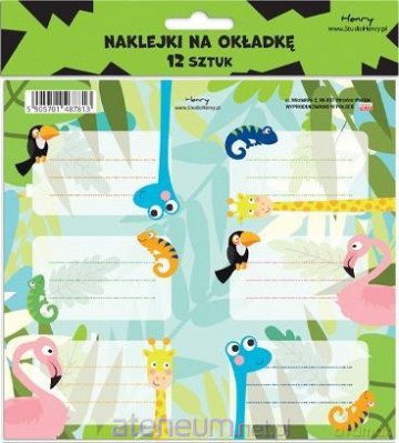Naklejki na zeszyty - Żyrafa (12szt)