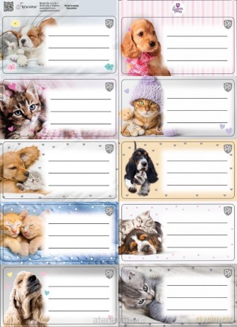 Naklejki na zeszyty pasek The Sweet Pets kids