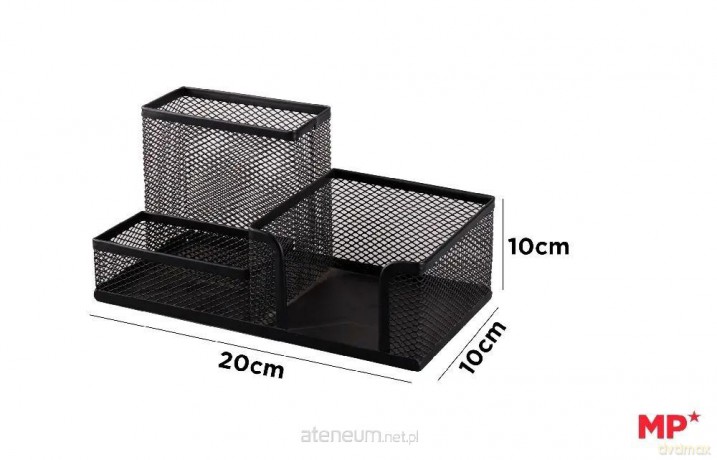 Organizer na biurko siatkowy metalowy czarny