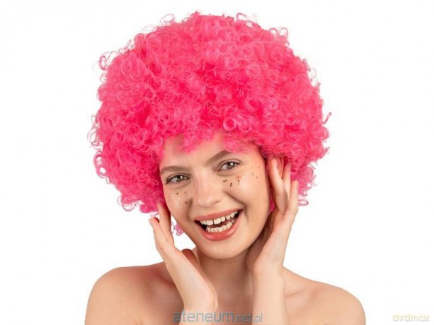 Peruka Afro jasny róż