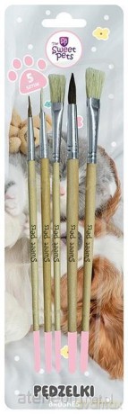 Pędzelki z naturalnego włosia The Sweet Pets 5szt