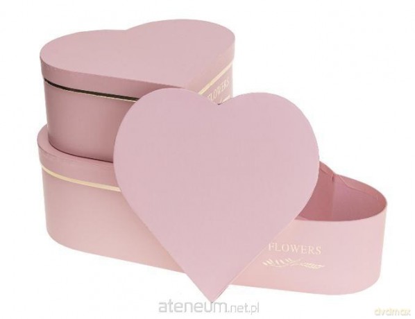 Pudełko Flower Box 3szt różowe serce