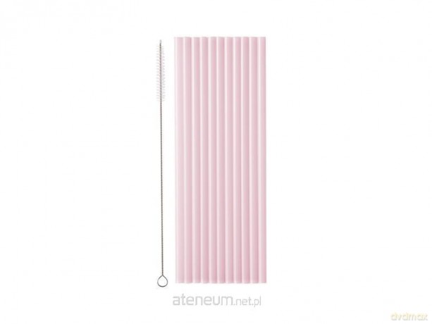 Słomki plastikowe różowe 23cm 12szt