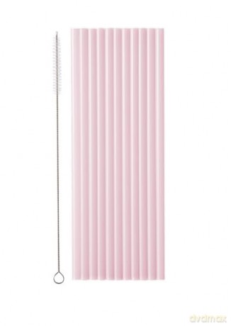 Słomki plastikowe różowe 23cm 12szt
