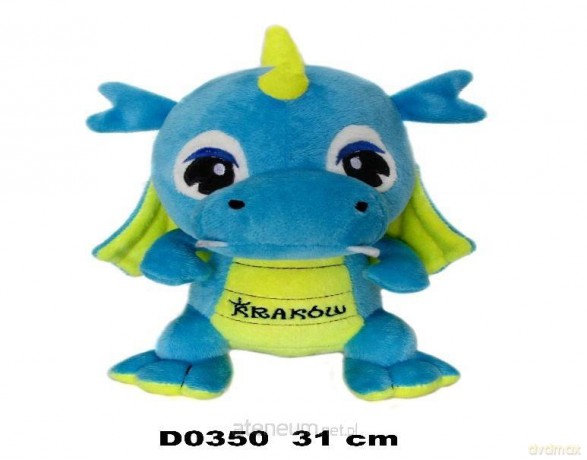 Smok Kraków niebieski żółty 31cm