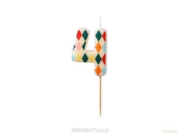 Świeczka urodzinowa 4 romby 5,5cm
