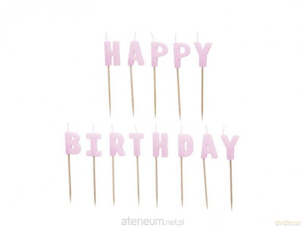 Świeczki Happy Birthday fioletowe 2,5 13szt