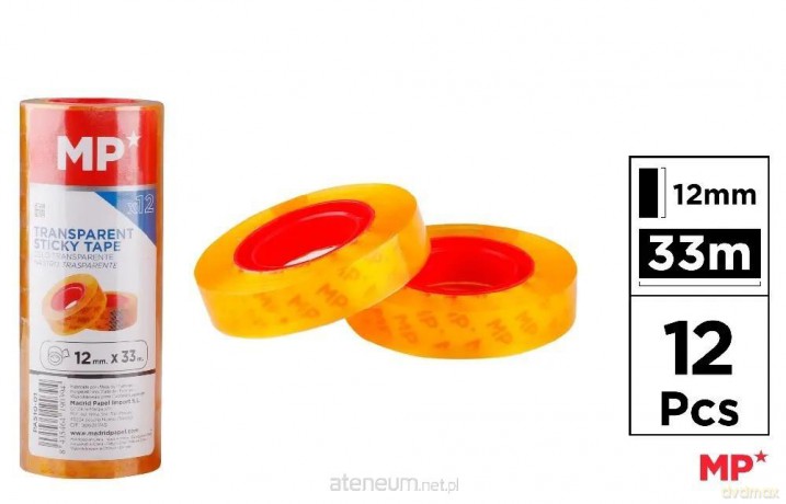 Taśma samoprzylepna przezroczysta 12mmx33m (12szt)