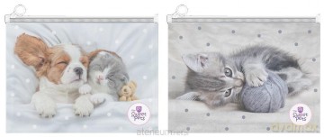 Teczka A4 na suwak The Sweet Pets mix