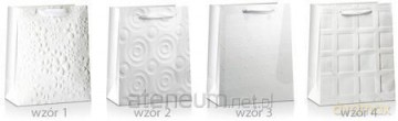 Torba prezentowa Lux biała 23x18x10cm MIX