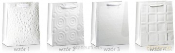 Torba prezentowa Lux biała 32x26x10cm MIX