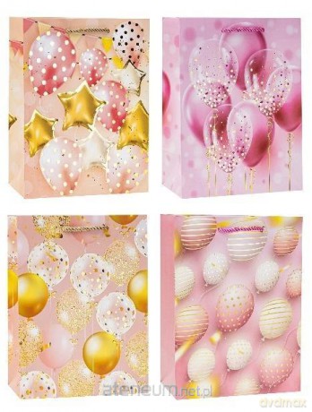 Torebka ozdobna 18x23x8 balony mix