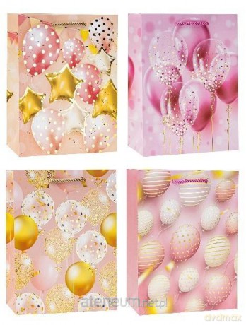 Torebka ozdobna 26x32x10 balony mix