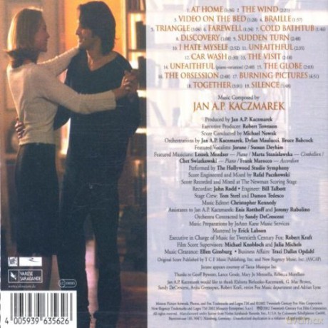 Unfaithful soundtrack (Niewierna) (Jan A. P. Kaczmarek) [CD]