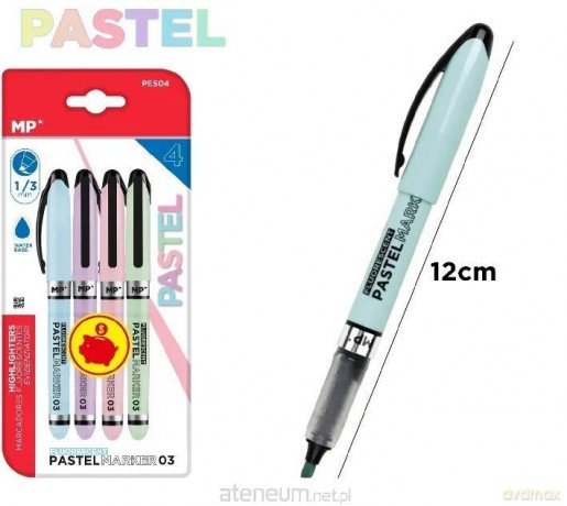Zakreślacz pastelowy 1,0/3,0mm 4szt