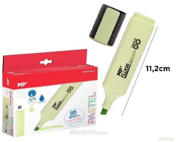 Zakreślacz pastelowy limonkowy (12szt)