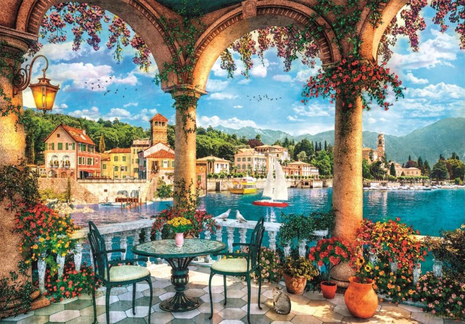 CLEMENTONI 1000 el. COMPACT Balcony view of Lake Como [PUZZLE]
