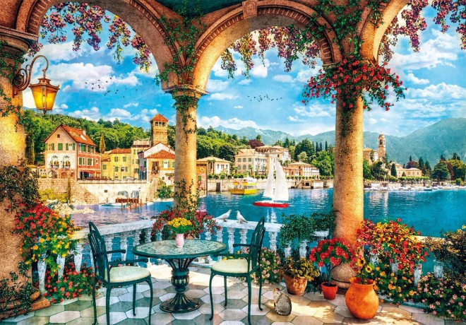 CLEMENTONI 1000 el. HQ Balcony view of Lake Como [PUZZLE]