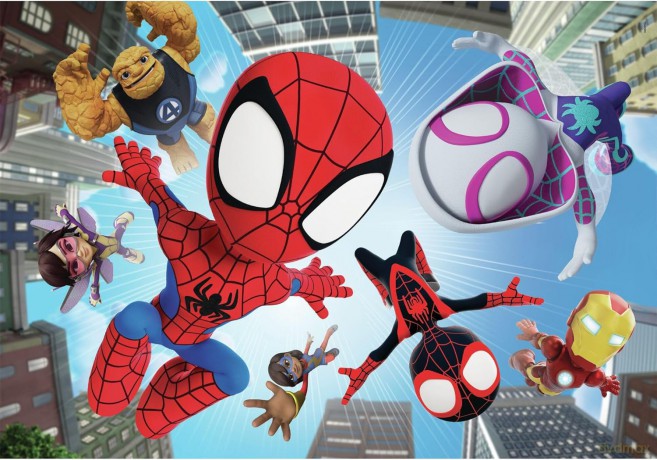 CLEMENTONI 104 el. MAXI SUPER KOLOR Spidey And His Amazing Friends [PUZZLE]