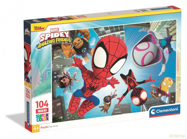 CLEMENTONI 104 el. MAXI SUPER KOLOR Spidey And His Amazing Friends [PUZZLE]