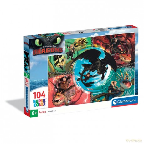 CLEMENTONI 104 el. SUPER KOLOR How to Train Your Dragon [PUZZLE]