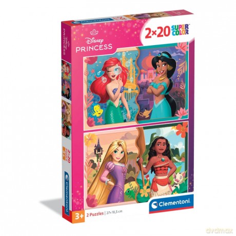 CLEMENTONI 2 x 20 el. SUPER KOLOR Princess [PUZZLE]