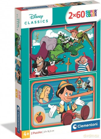 CLEMENTONI 2 x 60 el. SUPER KOLOR Disney Classic [PUZZLE]
