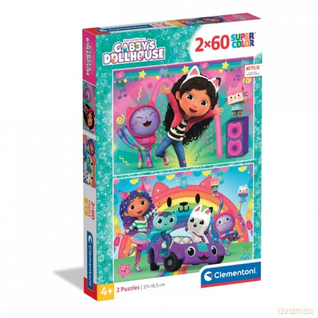 CLEMENTONI 2 x 60 el. SUPER KOLOR Gabby's Dollhouse [PUZZLE]