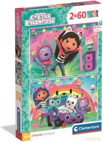 CLEMENTONI 2 x 60 el. SUPER KOLOR Gabby's Dollhouse [PUZZLE]