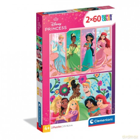 CLEMENTONI 2 x 60 el. SUPER KOLOR Princess [PUZZLE]