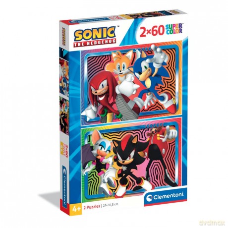 CLEMENTONI 2 x 60 el. SUPER KOLOR Sonic [PUZZLE]