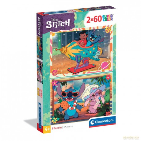 CLEMENTONI 2 x 60 el. SUPER KOLOR Stitch [PUZZLE]