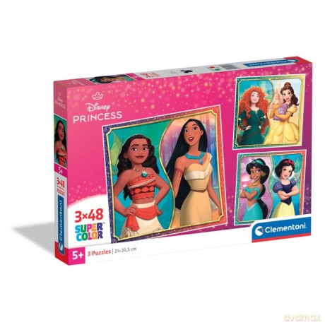 CLEMENTONI 3 x 48 el. SUPER KOLOR Princess [PUZZLE]