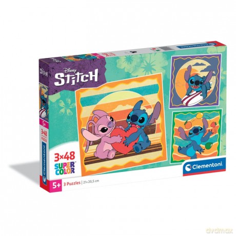 CLEMENTONI 3 x 48 el. SUPER KOLOR Stitch [PUZZLE]