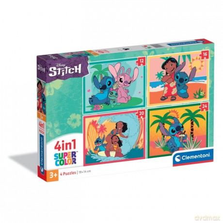 CLEMENTONI 4 w 1 SUPER KOLOR Stitch [PUZZLE]