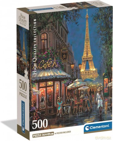 CLEMENTONI 500 el. COMPACT Night at the Eiffel Cafe [PUZZLE]