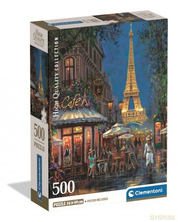 CLEMENTONI 500 el. COMPACT Night at the Eiffel Cafe [PUZZLE]