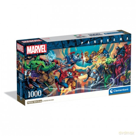 CLEMENTONI PANORAMA 1000 el. COMPACT Marvel Heroes vs.Villains [PUZZLE]