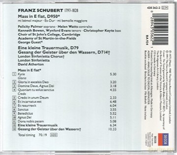 St Johns/Guest: Schb:Mass In E Flat/Trauermusi [CD]