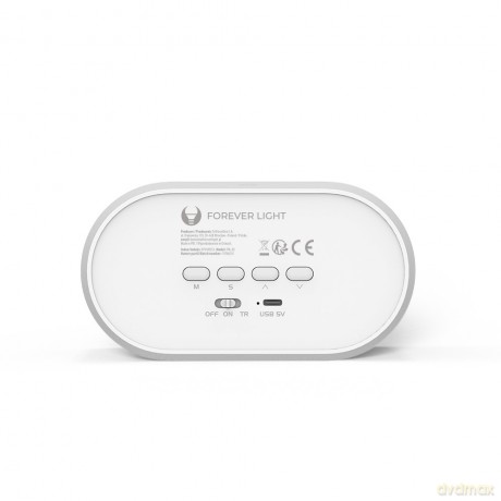 Budzik z nocnym króliczkiem LED PURE FNL-05 INGRID biały podłużny Forever Light