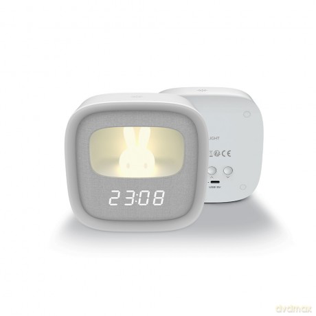 Budzik z nocnym króliczkiem LED PURE FNL-06 AURORA biały kwadratowy Forever Light