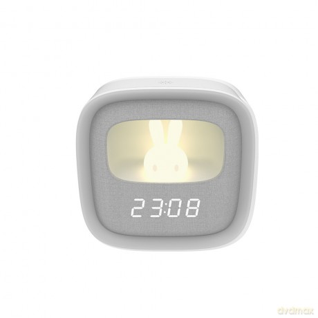 Budzik z nocnym króliczkiem LED PURE FNL-06 AURORA biały kwadratowy Forever Light