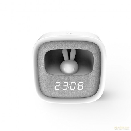 Budzik z nocnym króliczkiem LED PURE FNL-06 AURORA biały kwadratowy Forever Light